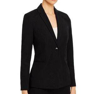 T TAHARI One-button Black Blazer Front Pockets NWT Size 6